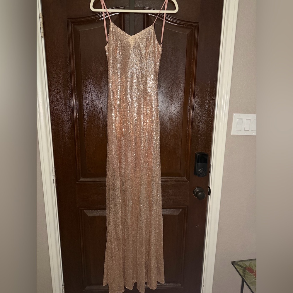 Pink-Gold Sequin Gown
